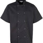 Studded front short sleeve chef's jacket PR664