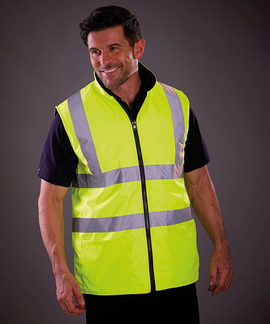 Hi-vis reversible fleece bodywarmer YK041